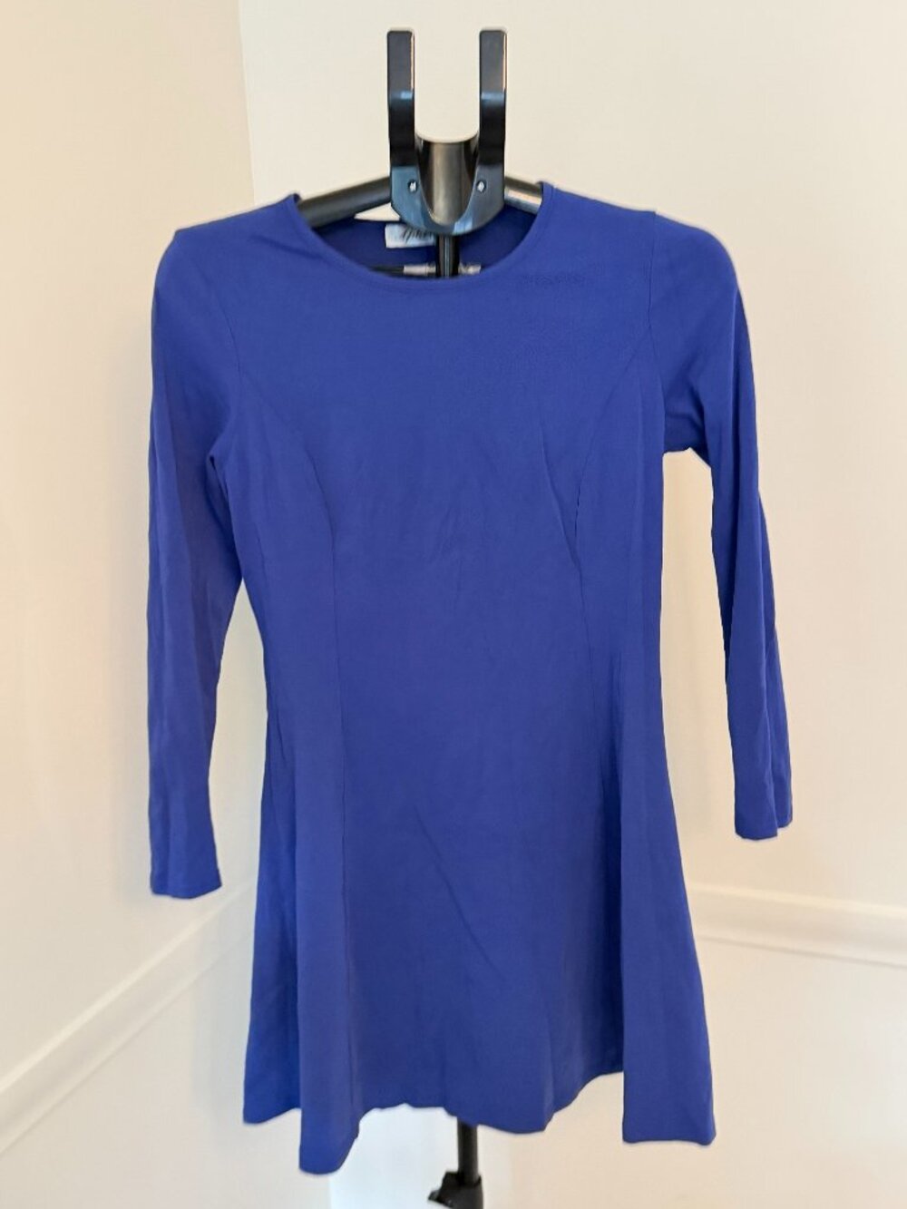 Aphratti Royal Blue Long Sleeve A-Line Mini Dress Women's Size M
